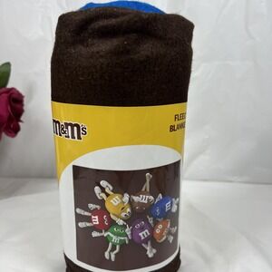 New M&M's Fleece‎ Blanket From Disney Springs Store 50" x 60"